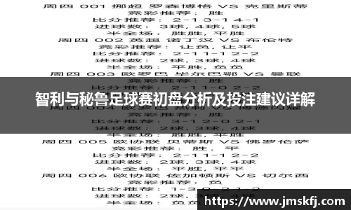智利与秘鲁足球赛初盘分析及投注建议详解